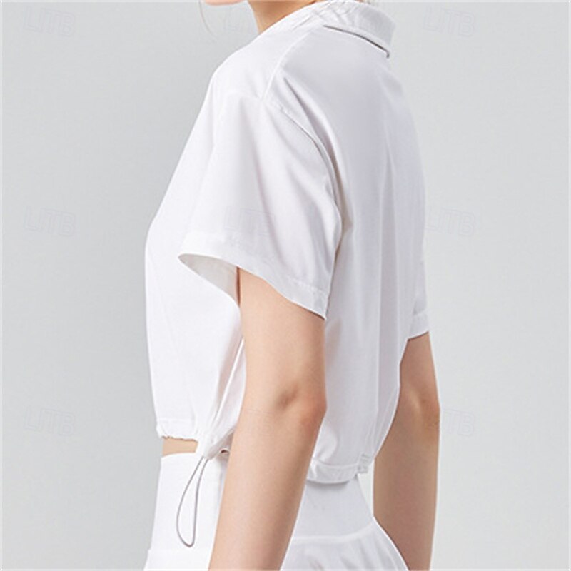 Women's Solid Colored Sport Shirt Tennis Shirt Tennis Top UPF50+ Quick Dry Tennis Golf Pickleball Polo Collar Black White Yellow Tennis Clothing4