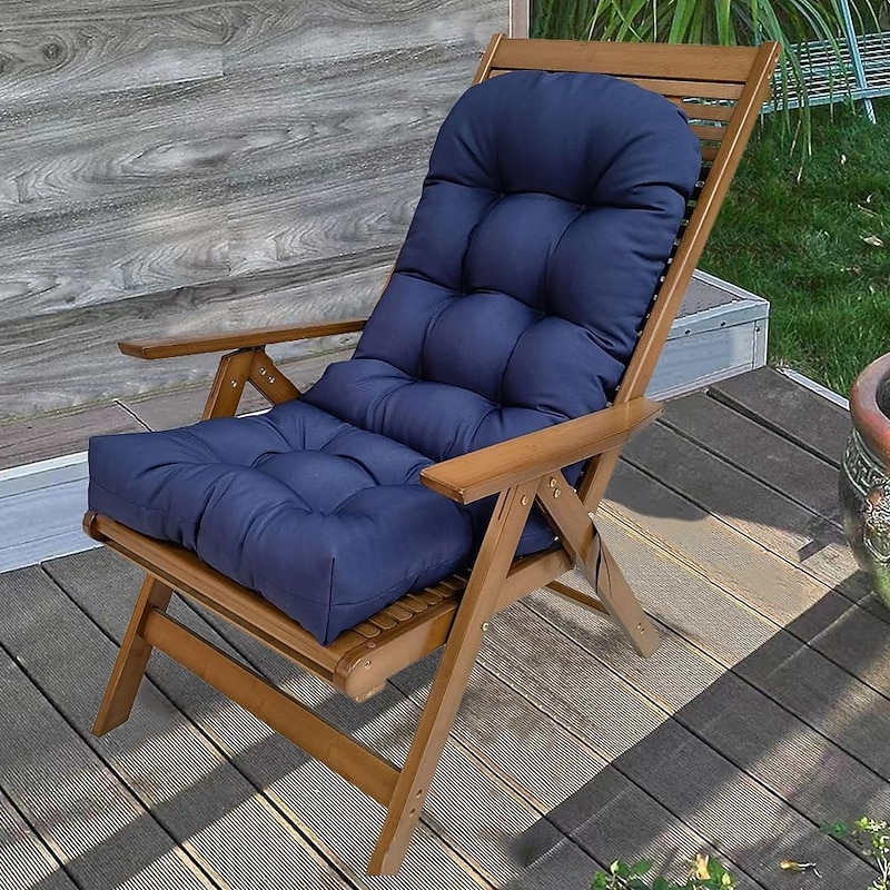 Patio Rocking Chair Cushion,Waterproof Non-Slip High Back Patio Cushions,43Inch Indoor/Outdoor Chaise Lounger Cushions2