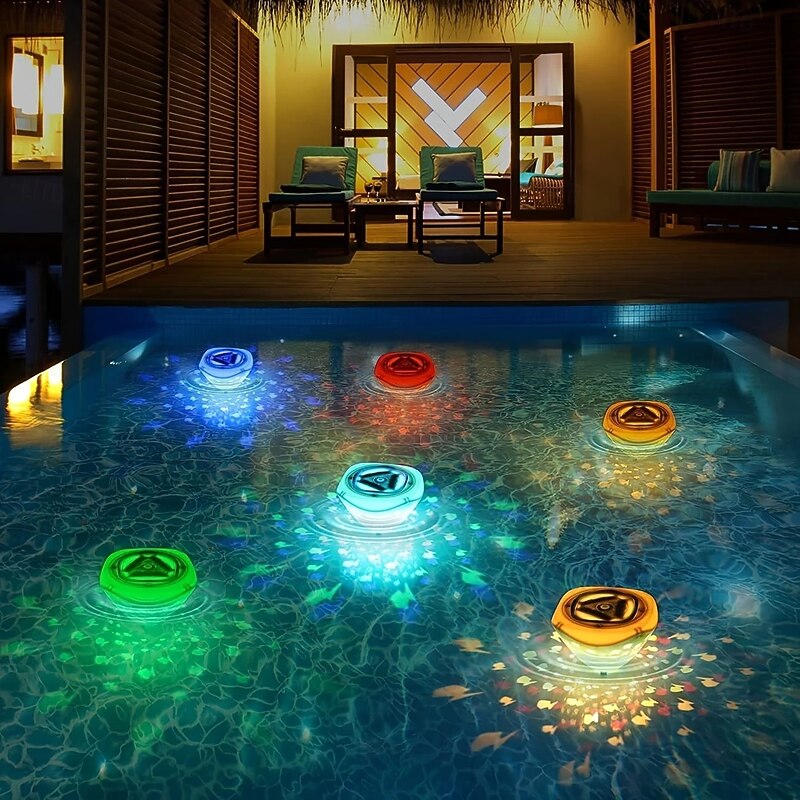 2 Pcs Underwater Lights Floating Bathtub Lights with Colorful Fish Pattern Pool Lights for Glowing Bath Toys Aquarium Holiday Party Decoration4