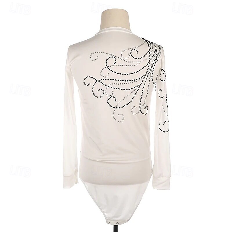 Men's Boys Figure Skating Costumes High Elasticity Training Competition Skating Wear Classic Crystal / Rhinestone Long Sleeve Ice Skating Figure Skating2