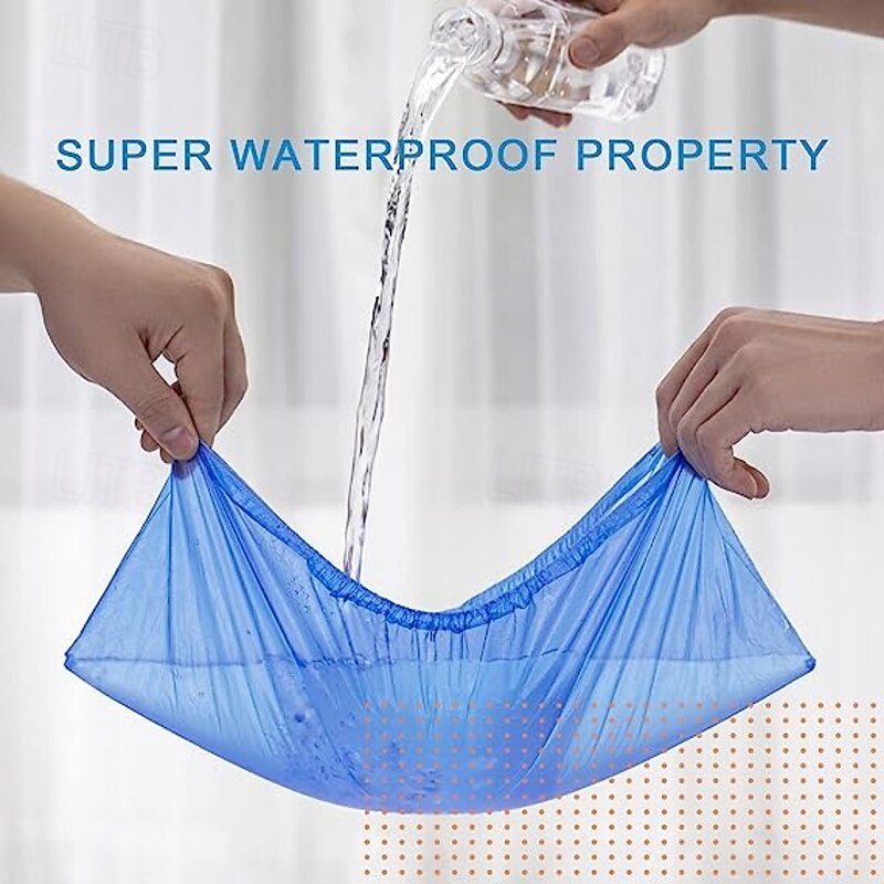 50/100pcs PE Thickened Disposable Shoe Covers, Dustproof and Waterproof, for Indoor and Outdoor Use, Ideal for Home, Workshop, Computer Room – Factory Direct Supply3