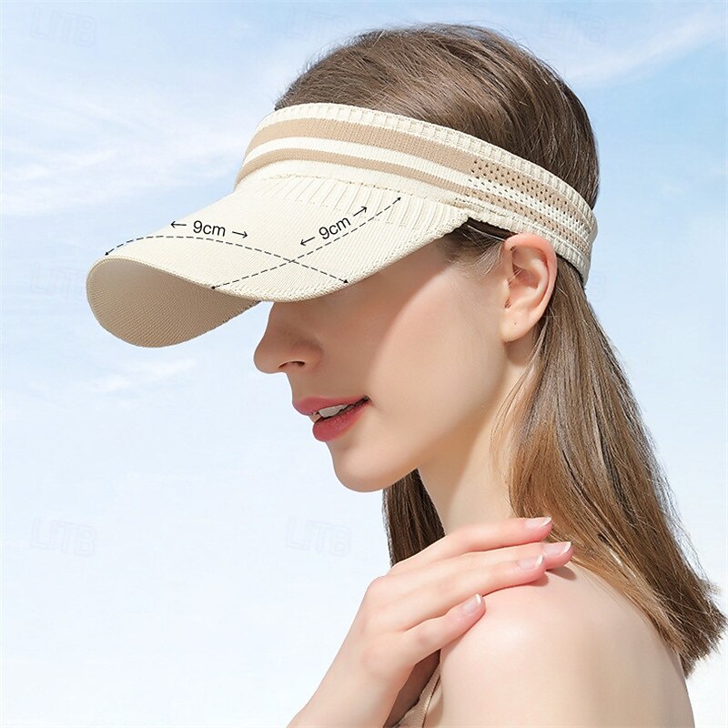 Tennis Sport Visor Sun Visor Women's Letter Fashion Adjustable UV Sun Protection Breathable for Tennis Baseball Running Summer White Dark Navy Khaki2
