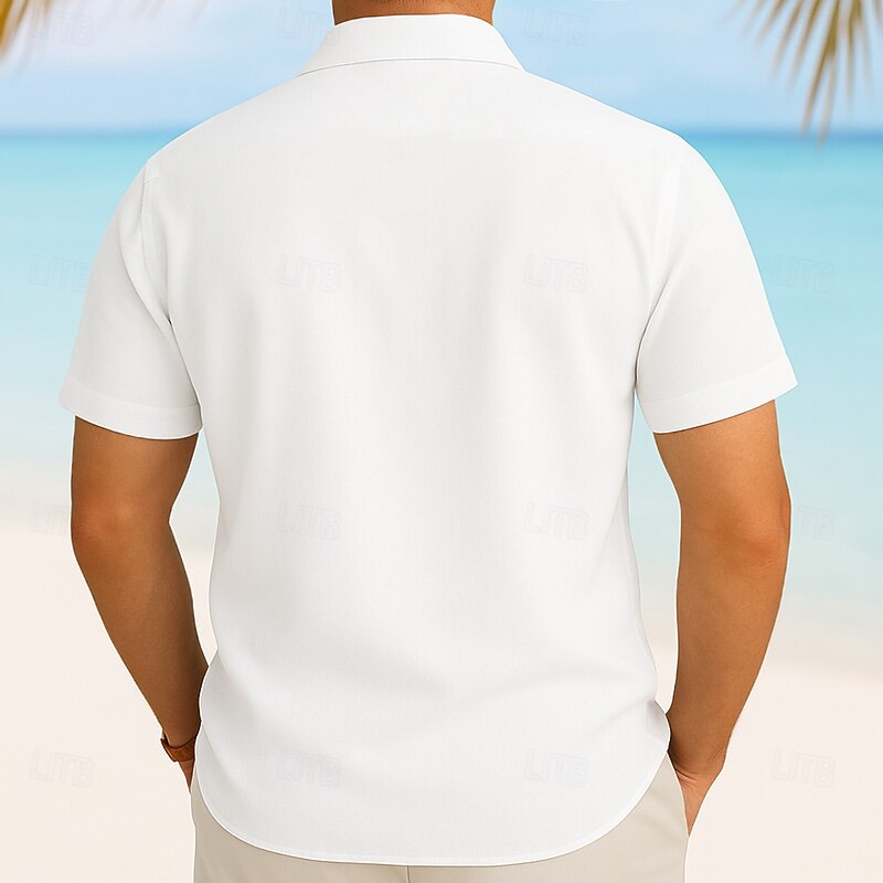 Men's Gradient Coconut Tree Tropical Plants Summer Hawaiian Shirt Button Up Shirt Aloha Shirt Short Sleeve Hawaiian Holiday Beach Wear Summer Spring Turndown 3D Print Collared Shirts Front One Pocket3