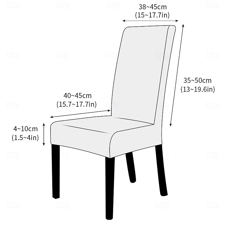 Stretch Jacquard Damask Floral Dining Chair Cover, Form Fit, Polyester/Spandex, Machine Washable3