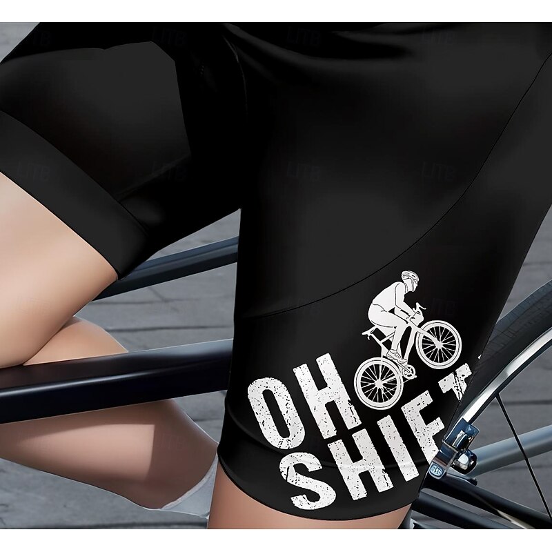 Women's Graphic Geometric Letter & Number Cycling Shorts Bike Shorts Padded Shorts / Chamois Sports Sunscreen UV Resistant 3D Pad Quick Dry Black Clothing Apparel Bike Wear2