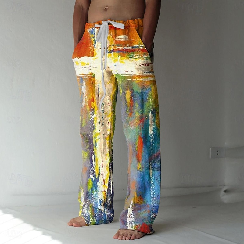 Men's Trousers Summer Pants Beach Pants Drawstring Elastic Waist Front Pocket Graphic Skull Comfort Soft Casual Daily Fashion Designer 1 24