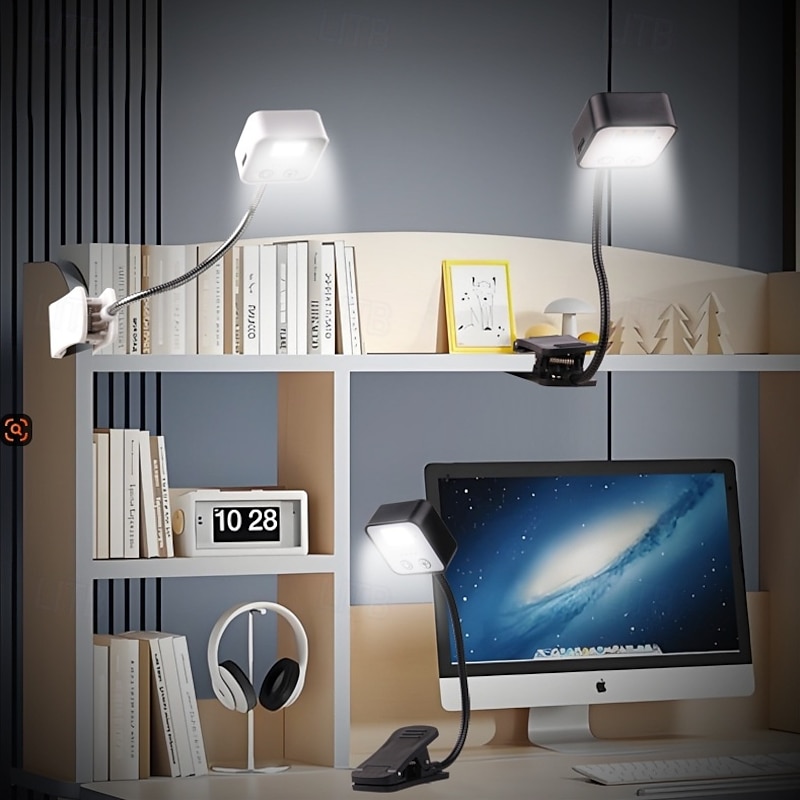 Rechargeable Book Lights for Reading at Night in Bed 6 LED Reading Lights & Memory Function-3 Color Temperatures 5 Dimming Brightness Lightweight Clip on Lamps for Book Lovers2