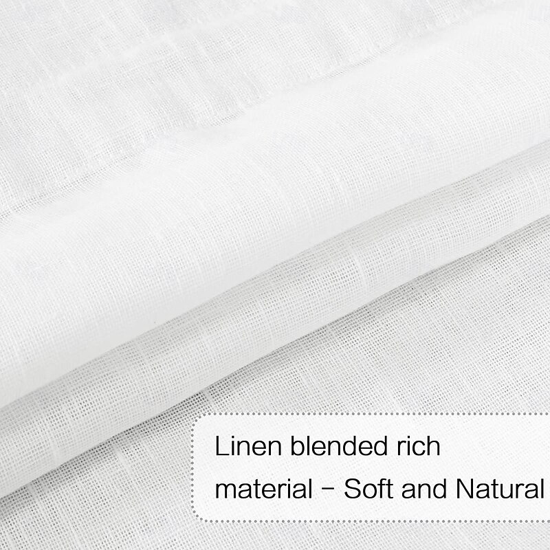 Linen French Door Curtains Privacy Light Reducing Door Curtain with Tieback Rod Pocket Curtain 1 Panel for Glass Door Feature Open Weave Textured2