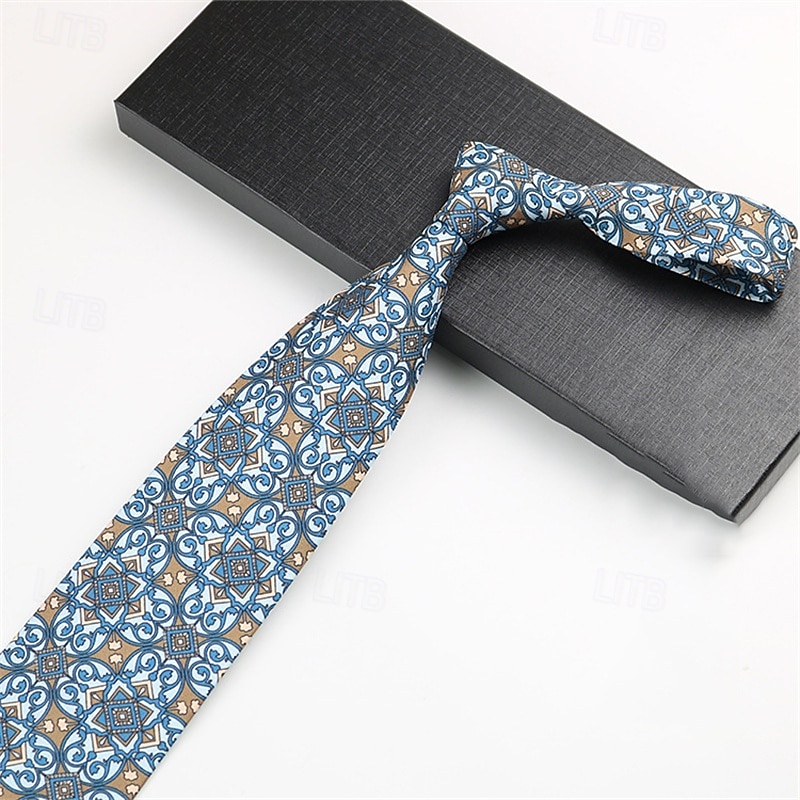 Men's Neckties Fashion Business Print Pattern Wedding Party Daily Wear3