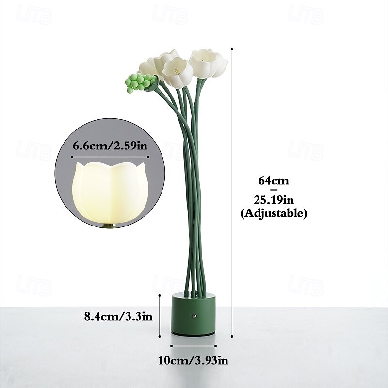 LED Flower Table Lamp Valentine's Day Desk Lamp Wedding Birthday Party Home Bedroom Night Light USB Powered Removable Valentine's Day4