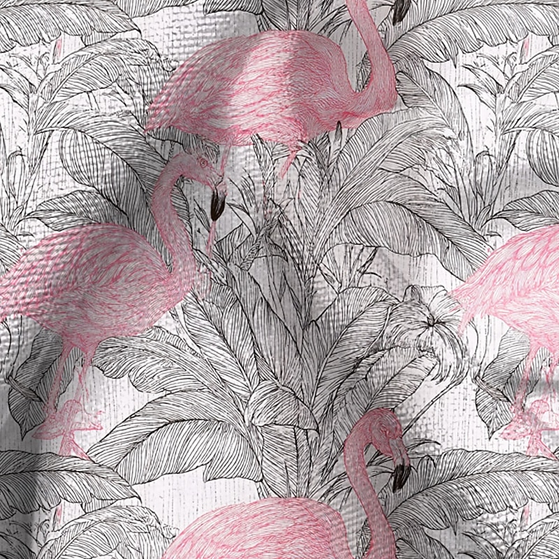 Men's Flamingo Bird Palm Leaf Shirt Summer Hawaiian Shirt Button Up Shirt Short Sleeve Hawaiian Resort Vacation Holiday Beach Wear Summer Spring Turndown 3D Print Collared Shirts Pink Blue Green4