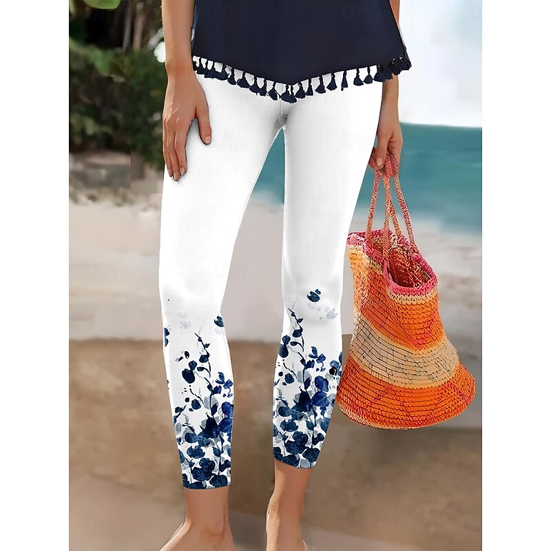 Women's Leggings Punk Vintage Fashion Ankle-Length High WaistPantsHalloween Graphic Skull Halloween Printing Thermal Warm Soft Breathable Stretchy Vacation Casual Daily Black White Sky Blue Green3