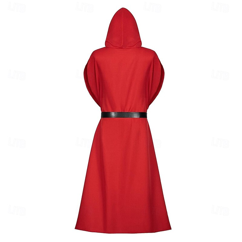 Retro Vintage Medieval Renaissance Cosplay Costume Tunic Warrior Knight Ritter Knights Templar Solid Color Fancy Dress Men's Celtic Halloween Carnival Masquerade Halloween Masquerade LARP Adults Belt3