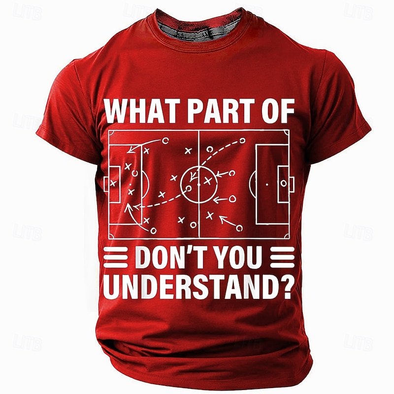 Men's Funny Soccer T-Shirt, "What Part Don't You Understand" Football Tactical Play Diagram Graphic Tee3