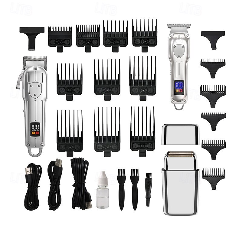 Hair Clippers Professional Cordless for Men, Electric Foil Shavers Razor & Beard Hair Trimmer Kit, Rechargeable Hair Cut Machines Fade Clippers Set, 3 in1 Beard Trimming Kit for Home, Barber