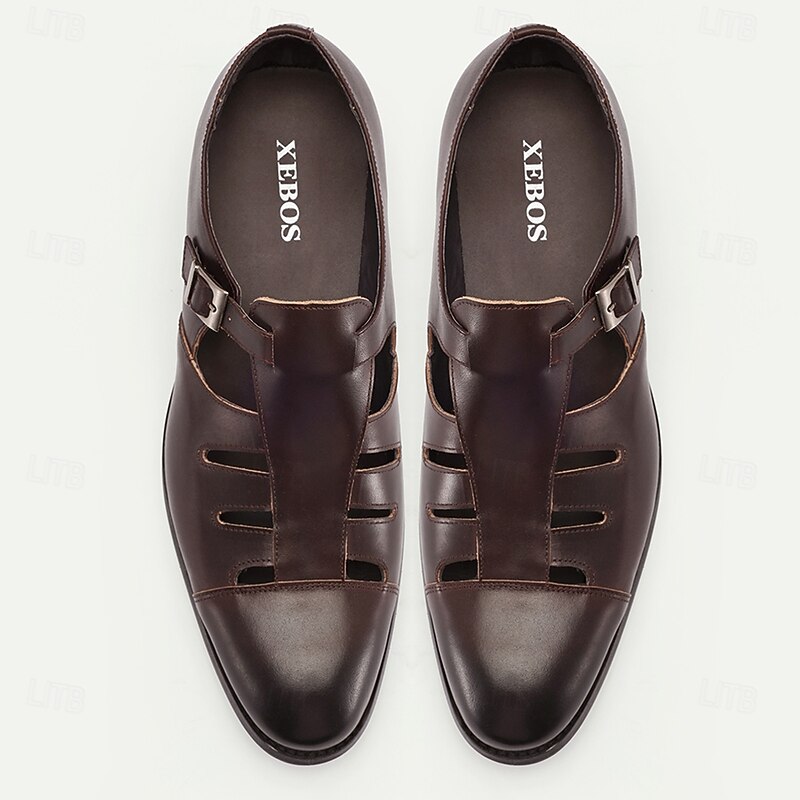 Men's Leather Sandals – Comfortable and Breathable Open-Toe Leather Sandals for Summer, Beach Trips, Casual Outings and Vacation4