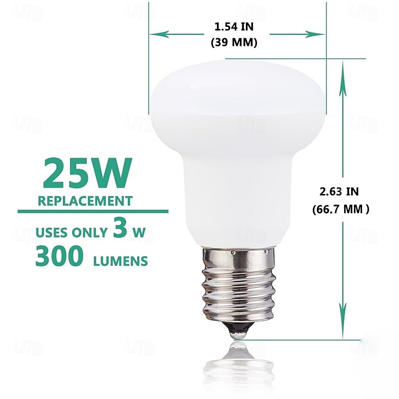 R39 E14 Base LED Light Bulbs 3W 220V Reflector Floodlight Bulb 25W Equivalent Non-Dimmable Lamp White Warm White for Indoor Chandelier Desk Lamp 3pcs2
