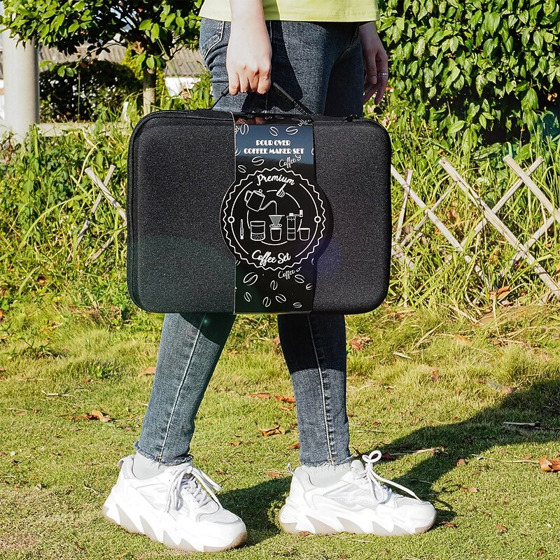 Hand Drip Pour Over Coffee Set, Coffee Pour Over Kit Hand Drip, Camping Travel Coffee Kit Ideal for Anniversary Birthday Gift2