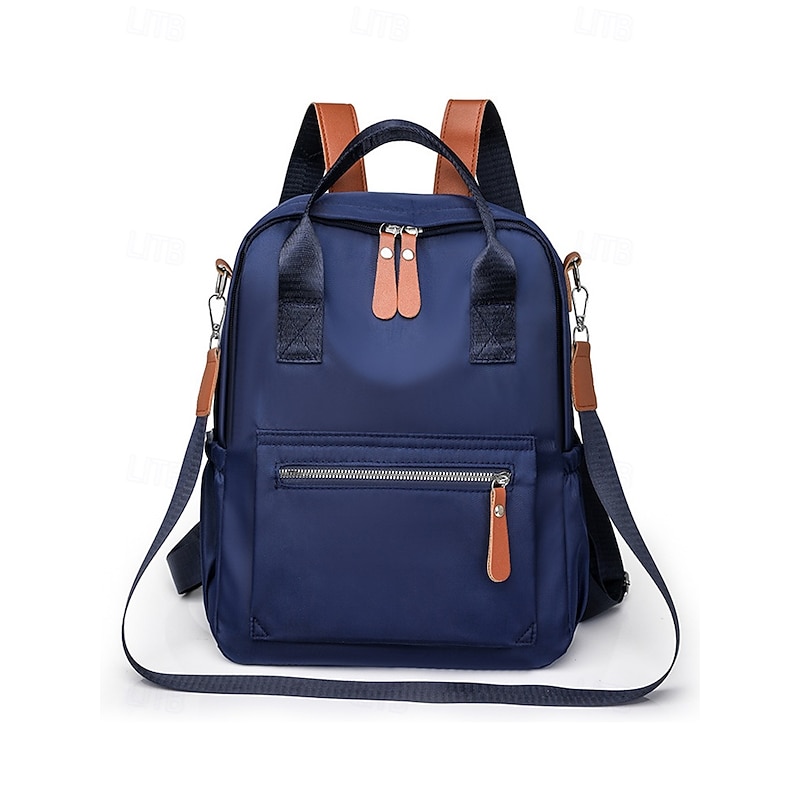 Women's waterproof nylon backpack with adjustable shoulder strap, Can be worn crossbody or on one shoulder and multiple pockets - A lightweight and casual style for students, Commuters and travelers