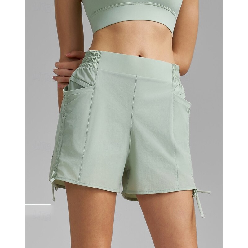 Women's Solid Colored Tennis Shorts Drawstring Ruched Pocket Quick Dry Moisture Wicking Tennis Golf Pickleball Black Purple Green Tennis Clothing4