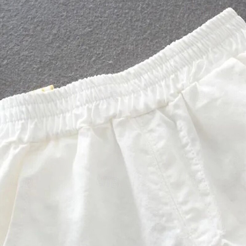 Kids Boys Shorts Pocket Solid Color Soft Comfort Shorts School Basic White Yellow Blue Mid Waist3