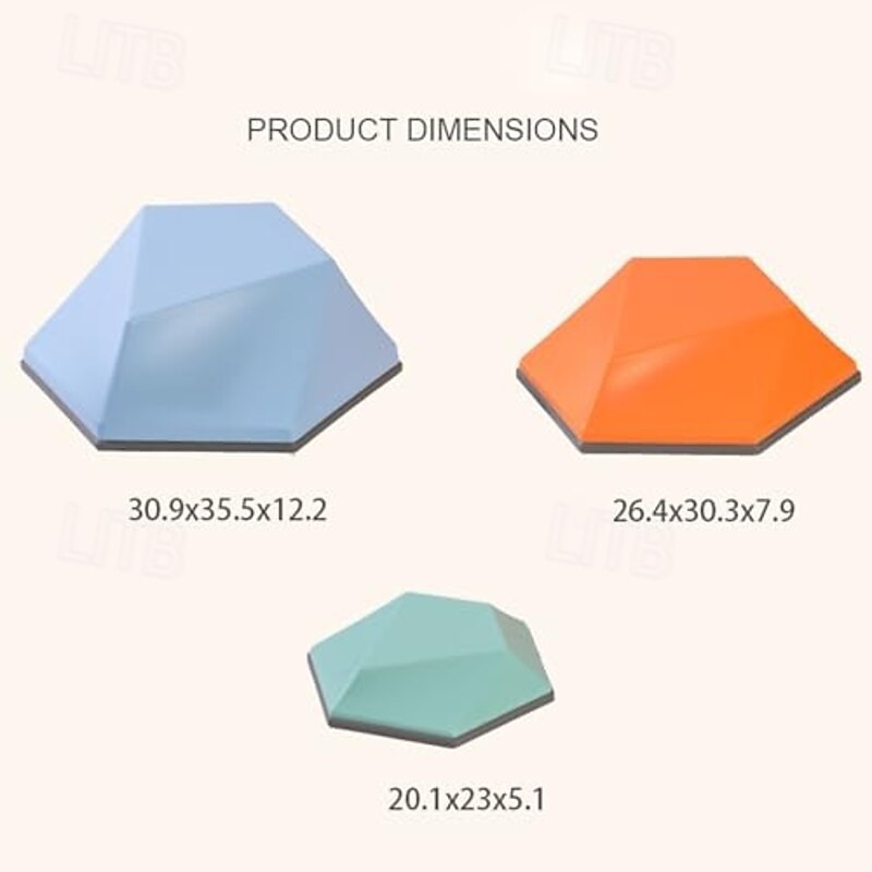 Geometric River Crossing Stones for Kids - Sensory Integration Training & Preschool Balance Toys2