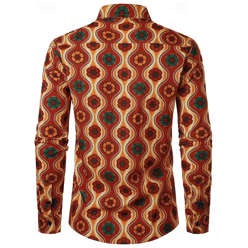 Retro Vintage 1970s Shirt Disco Geometic Psychedelic Fancy Dress Men's Halloween Carnival Music Festival Pride Parade Pride Month Adults' Shirt2