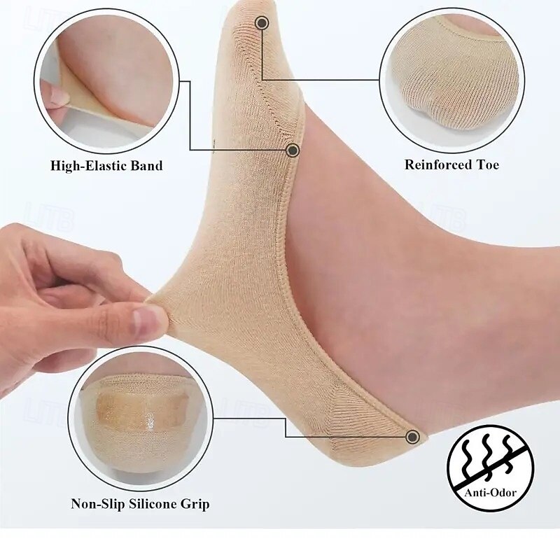 4 Pairs of Any Cut Summer Liner Socks Preventing Heel Slip No Show4