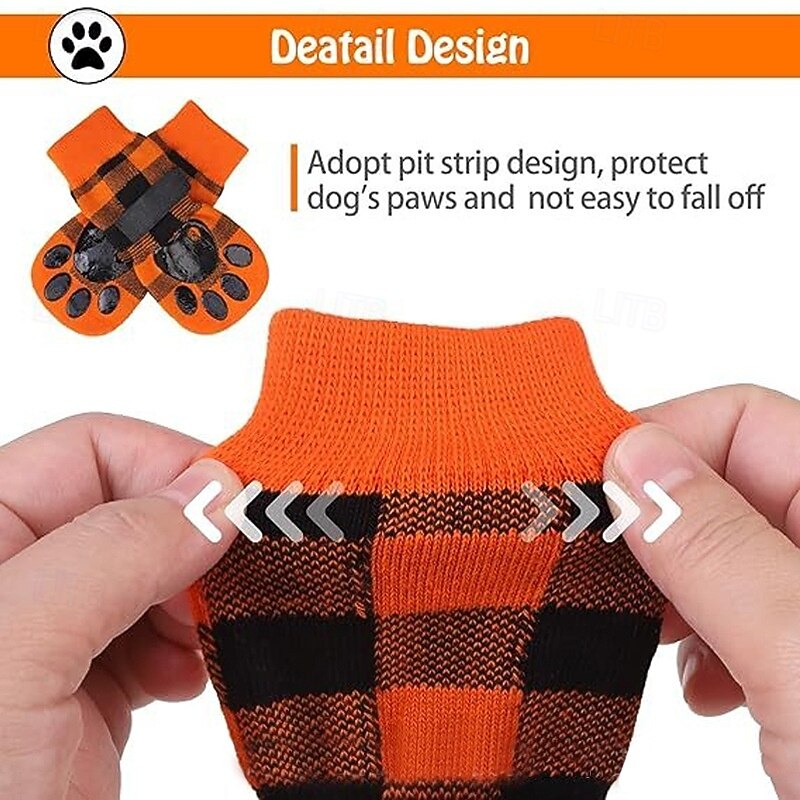 Anti Slip Dog Socks to Prevent Licking Paws Dog Shoes for Hot Pavement Dog Booties for Small Medium Large Senior Dogs Traction Control Boots & Paw Protectors for Hardwood Floors3