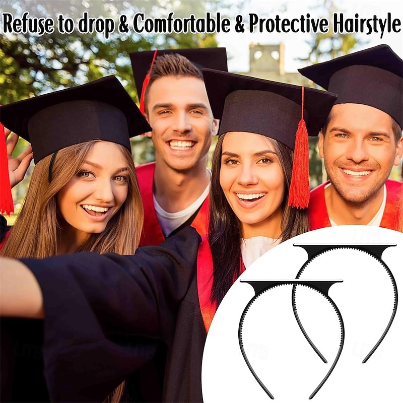 Graduation Cap Headband, Secures Your Graduation Cap and Hair Style Hat Accessories for Graduates, Students, Women - Main Image