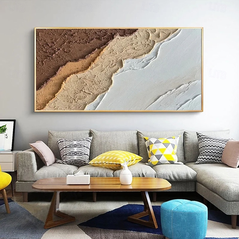 Handmade abstract wave oil painting Hand Painted ABSTRACT oceacn Oil Painting Wall Modern Fashion Abstract Brown White Wave Canvas Painting Home Decoration Decor Rolled Canvas Paingtings2
