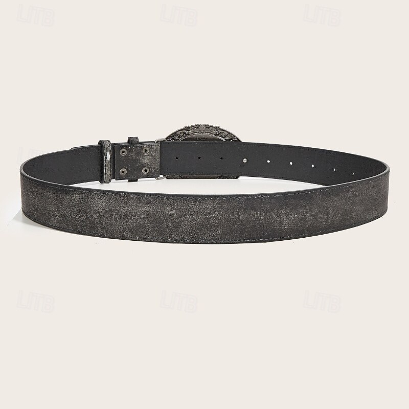 Women's Belt PU Black Brown Gray Waist Belt Holiday Weekend Floral3