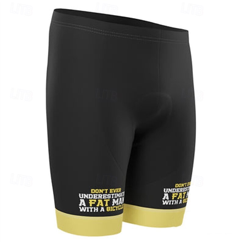 Men's Letter & Number Cycling Road Shorts Bike Shorts Cycling Padded Shorts Bike Shorts Bottoms Form Fit Mountain Bike MTB Road Bike Cycling Sports 3D Pad Quick Dry Sweat wicking Breathable Black2