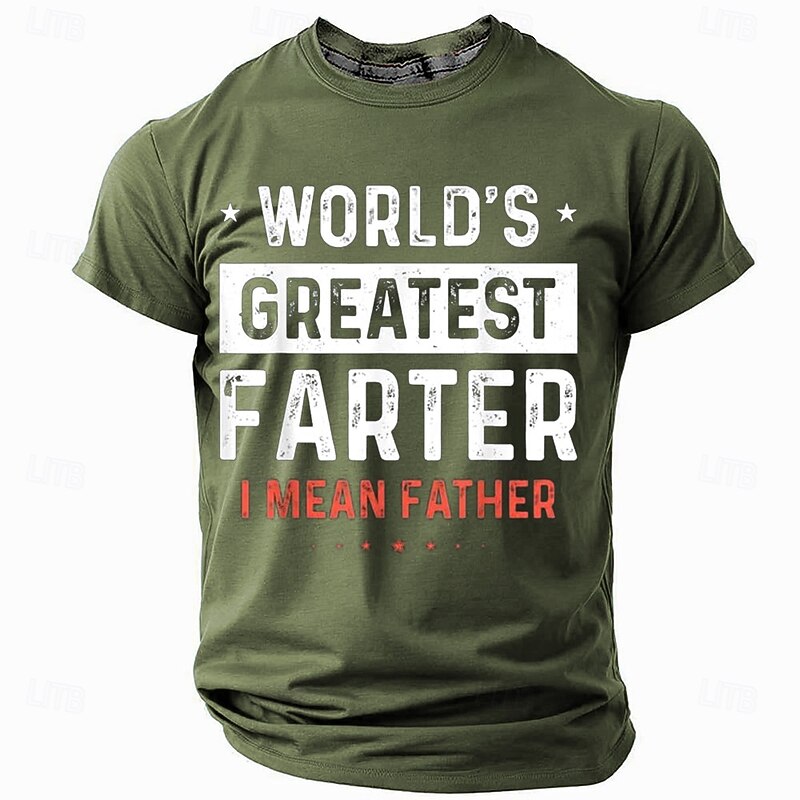 Men's Funny Slang Father T Shirt Short Sleeve T shirt 3D Print Crew Neck Shirt Fashion Daily Basic Street Casual Daily Black Blue Green Summer Spring All Seasons Clothing Apparel S M L XL XXL XXXL2