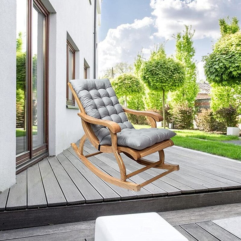 Outdoor Rocking Chair Cushion Pad, Indoor/Outdoor Patio Chaise Lounger Sofa Cushions Padded Soft Thicken Swing Bench Comfy Chair Cushion Pad3