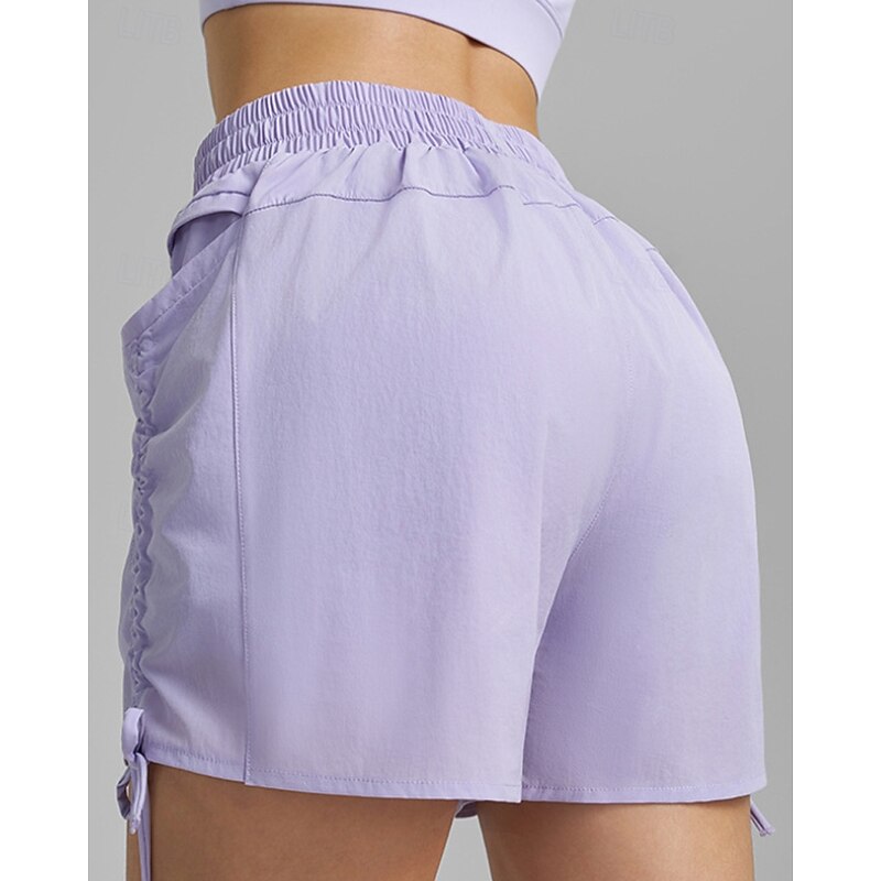 Women's Solid Colored Tennis Shorts Drawstring Ruched Pocket Quick Dry Moisture Wicking Tennis Golf Pickleball Black Purple Green Tennis Clothing3