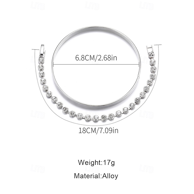 Women's Gold-Tone Crystal Bracelet Set – Elegant Stacking Bangles for Parties, Dates and Daily Wear 5