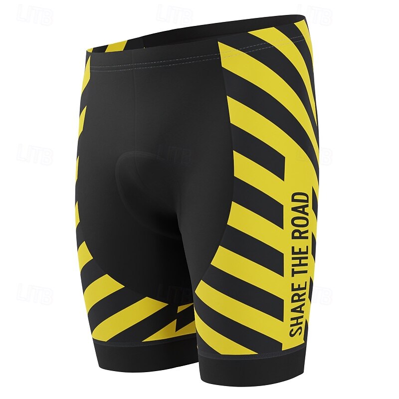 Men's Stripes Letter & Number Cycling Road Shorts Bike Shorts Cycling Padded Shorts Bike Shorts Bottoms Form Fit Mountain Bike MTB Road Bike Cycling Sports 3D Pad Quick Dry Sweat wicking Breathable