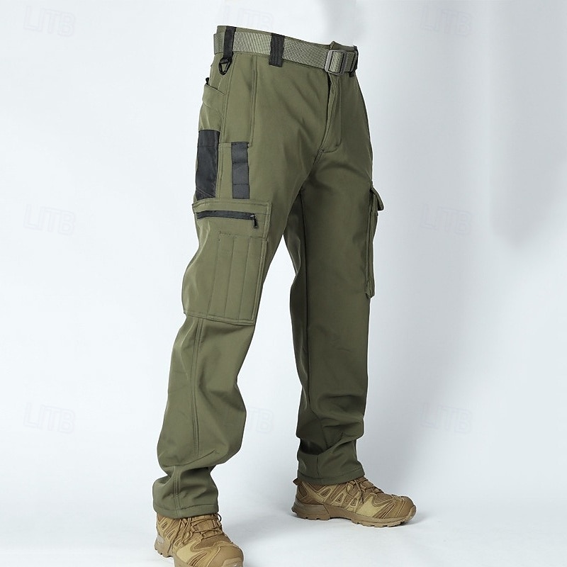 Men's Cargo Pants Tactical Pants Trousers Buttons Multi Pocket Plain Wearable Outdoor Daily Camping & Hiking Fashion Classic Black Camouflage