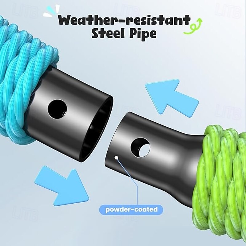 750 pound 40 inch children's tree spider web swing steel frame and 2 straps rainbow swing4