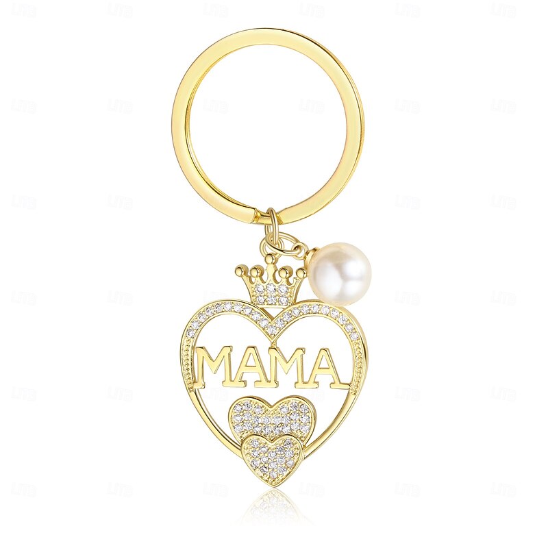 Mama Keychain Gift for Mom – Mother's Day, Birthday, Christmas, Anniversary Present, Durable Copper Key Ring with Loving Message