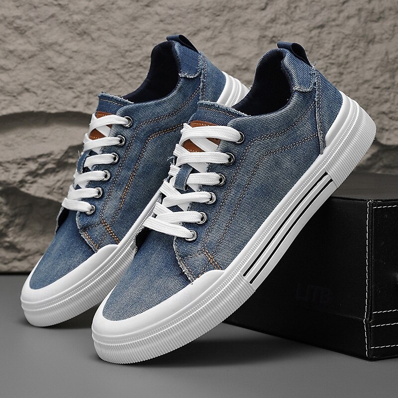 Men's Premium Denim Casual Sneakers with Classic White Soles for Everyday Comfort and Casual Outings3
