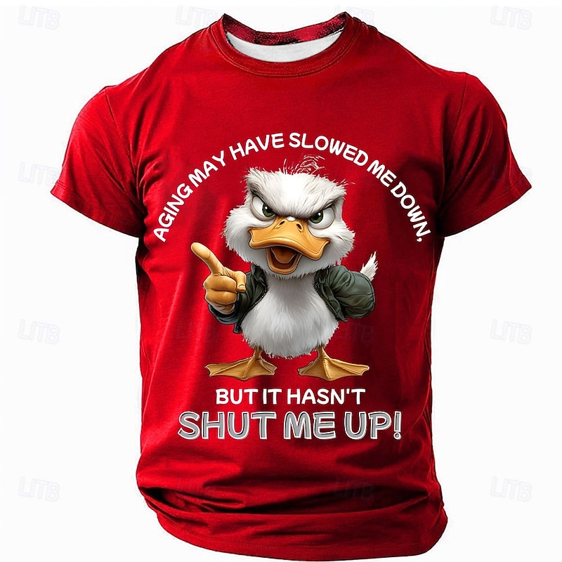 Men's Animal Cartoon Funny T Shirt Short Sleeve T shirt 3D Print Crew Neck Round Neck Shirt Fashion Exaggerated Daily Party Street Casual Black Red Blue Summer Spring All Seasons Clothing Apparel S M2