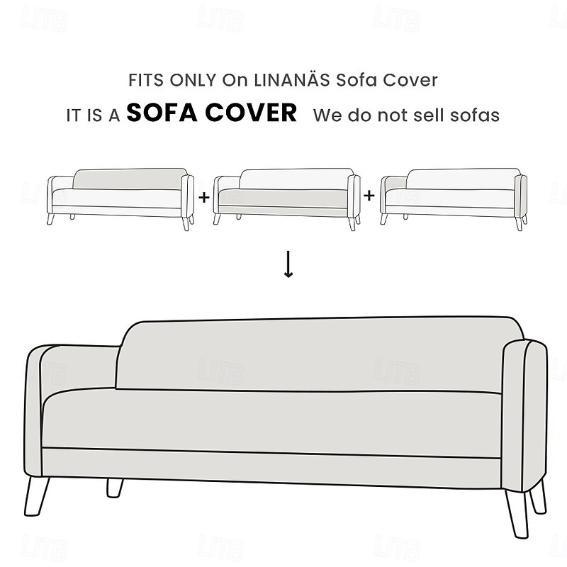 100% Cotton Sofa Suitable For LINANÄS Sofa Cover Floral Quilted Slipcovers2