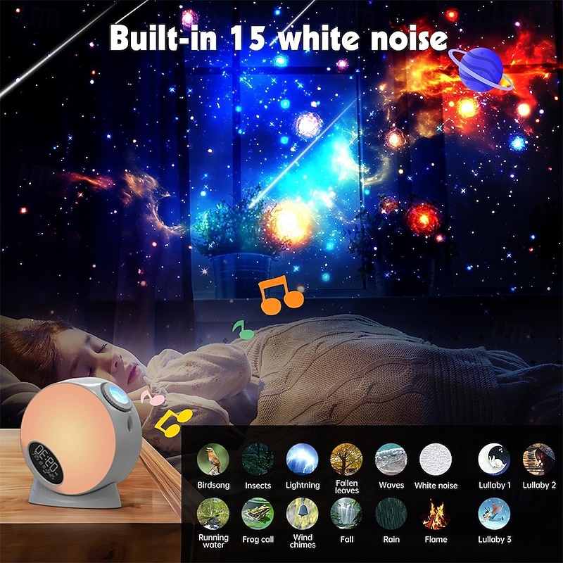 Galaxy Projector 13 in 1 HD Planetarium Star Projector for Bedroom Star Projector Galaxy Light with Bluetooth Speaker & White Noise Remote/Auto-Off Timer Space Galaxy Lamp for Kids Gifts Home Decor4