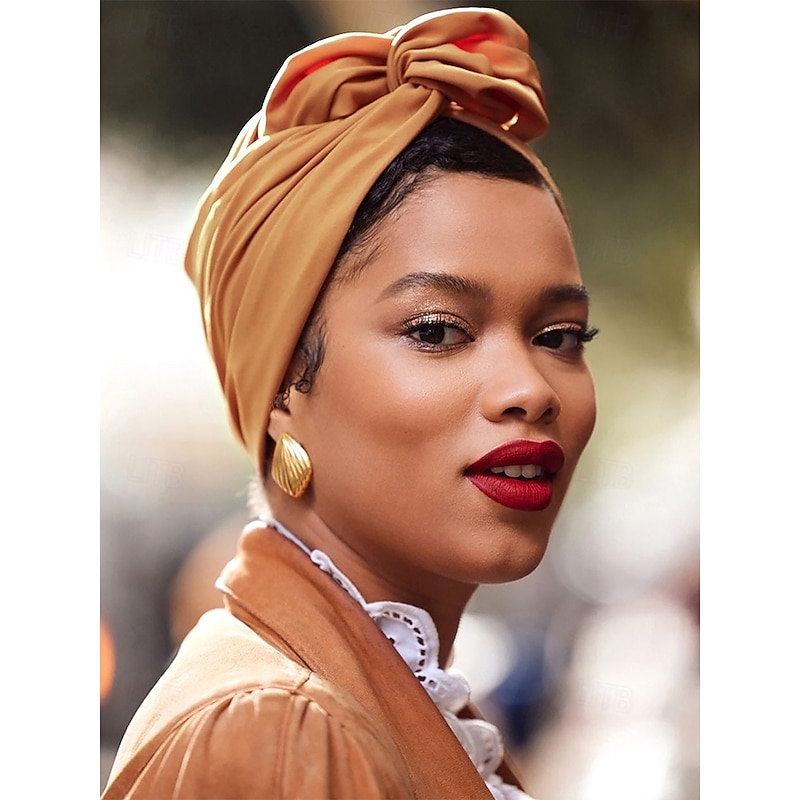 Women's fashion knotted bun hat headband, soft fabric, Suitable for casual and outdoor wear, bohemian style, Adjustable for all hair types, Perfect for summer and travel.4