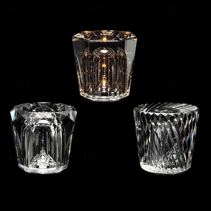 Bedside Crystal Table Lamp, Diamond Table Light, 3 Bright Colors with Adjustable Brightness USB Charging Night Light Decoration Bedroom Nightstand Lamp3