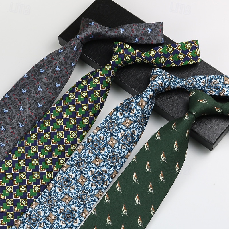 Men's Neckties Fashion Business Print Pattern Wedding Party Daily Wear