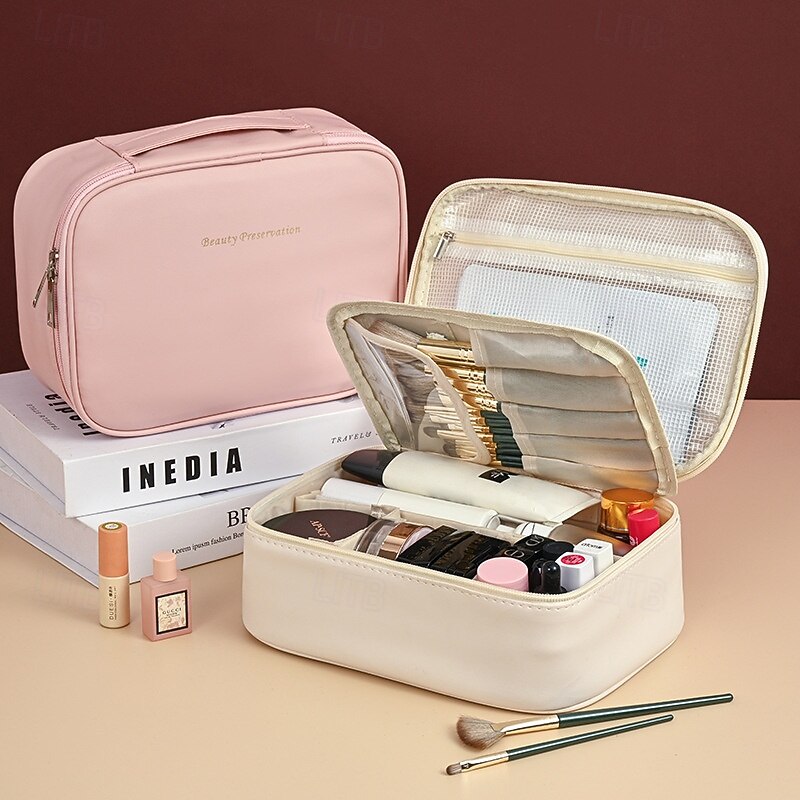 Detachable Makeup Bag with Large Capacity, Premium Feel, and Multi-Functionality for Cosmetics and Toiletries Storage