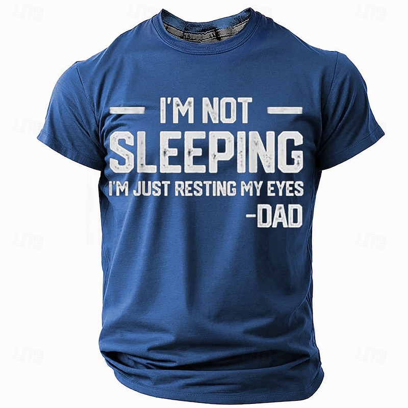 Mens Funny Dad Short Sleeve Graphic T-Shirt 'I'm Not Sleeping I'm Just Resting My Eyes' Family Humor Gift2